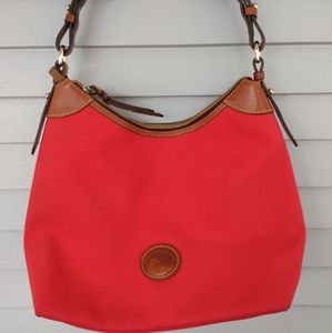 Dooney & bourkey red canvas shoulder bag